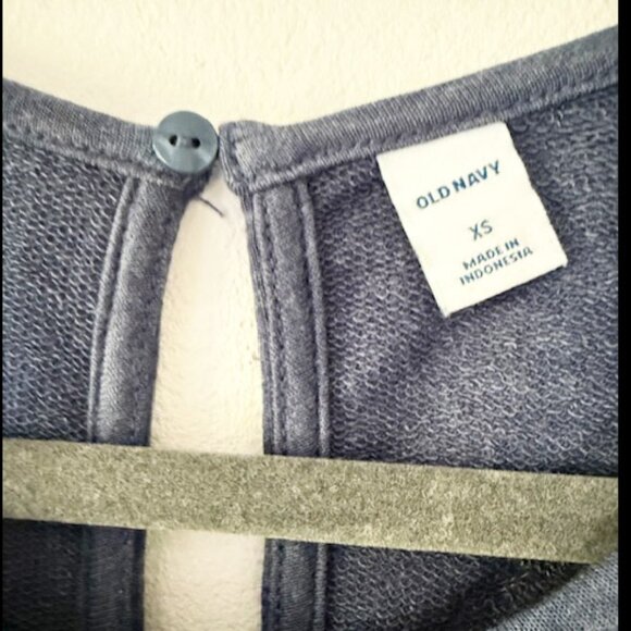 Old Navy Waist-Defined French Terry Heather Blue jumpsuit — Women's XS - Picture 5 of 8